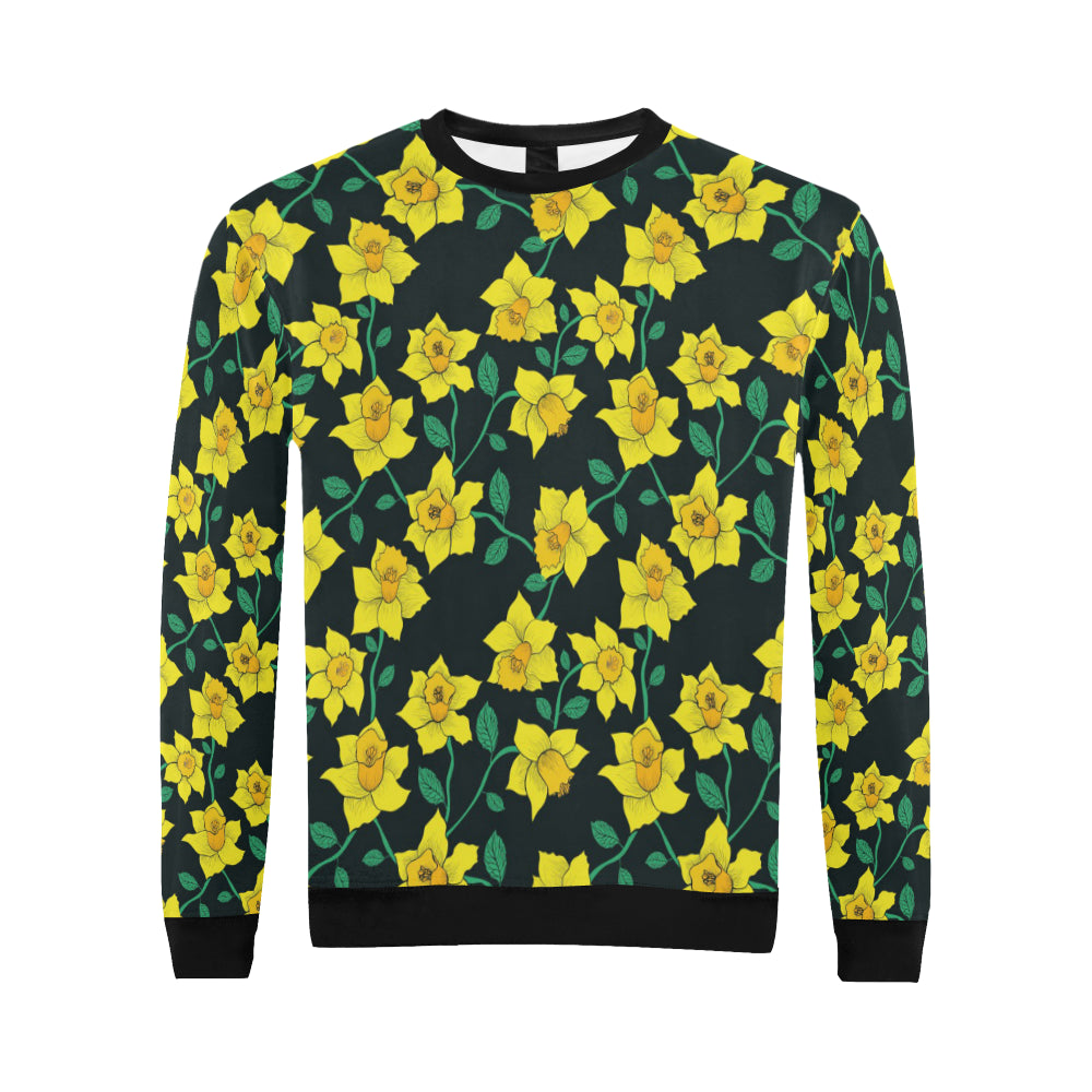 Daffodils Pattern Print Design DF03 Men Long Sleeve Sweatshirt