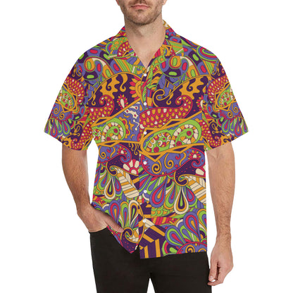 Funky Retro Pattern Print Design A04 Men's Hawaiian Shirt