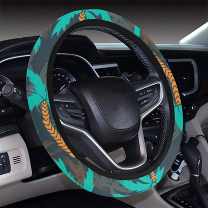 Palm Tree Pattern Print Design PT01 Steering Wheel Cover with Elastic Edge