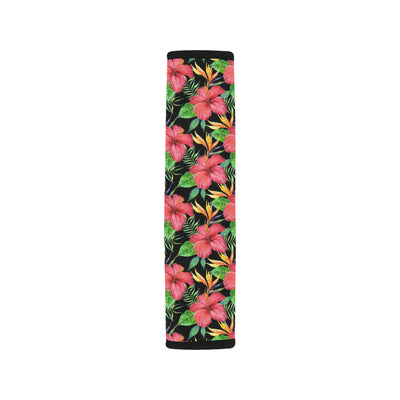 Red Hibiscus Pattern Print Design HB07 Car Seat Belt Cover