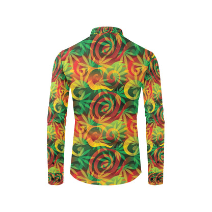 Rastafarian Pattern Print Design A01 Men's Long Sleeve Shirt