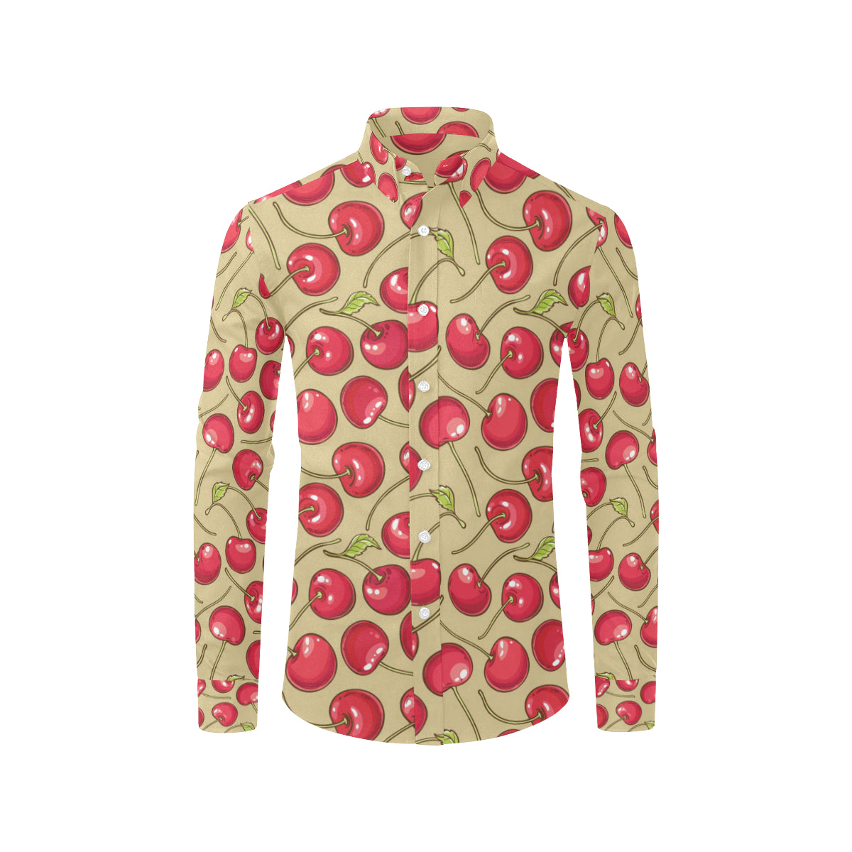 Cherry Pattern Print Design CH05 Men's Long Sleeve Shirt
