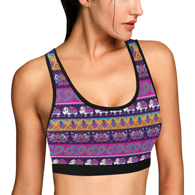 Boho Indian Style Pattern Sports Bra