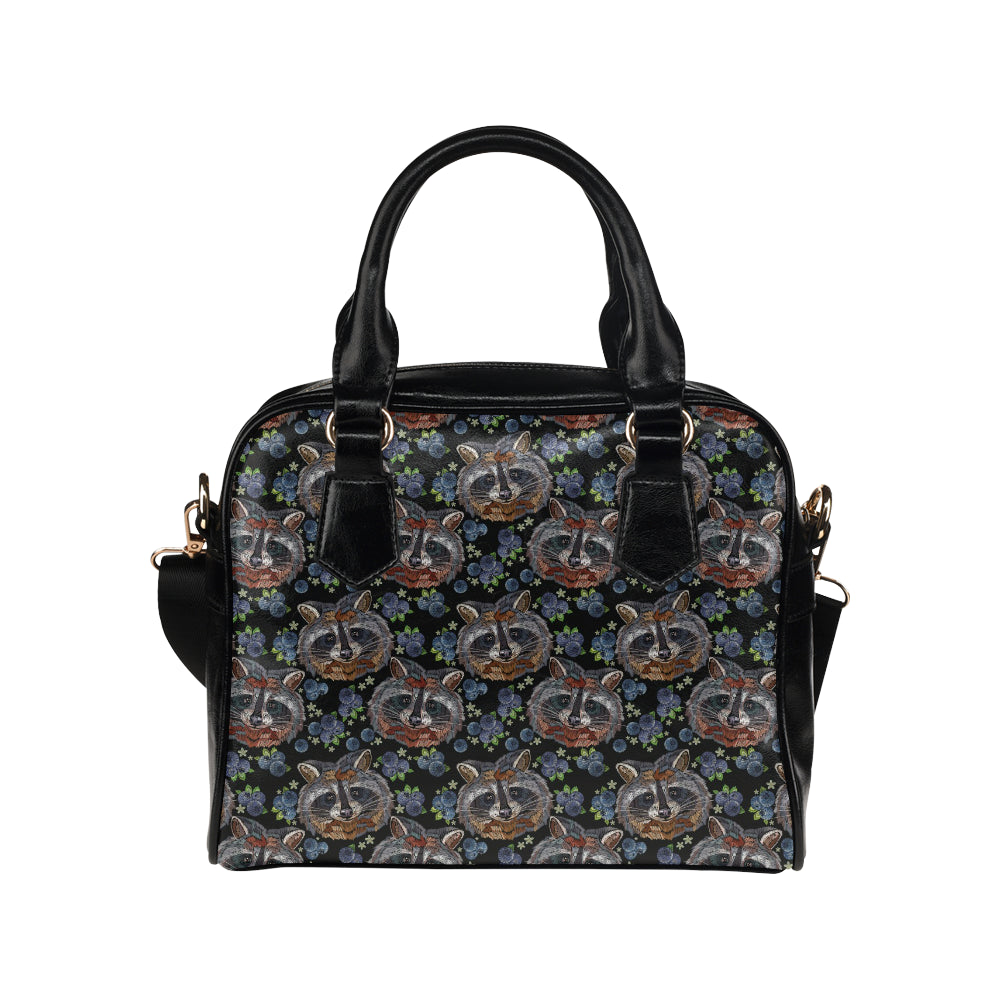 Raccoon Pattern Print Design A03 Shoulder Handbag