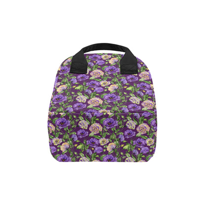 Lisianthus Pattern Print Design LT03 Insulated Lunch Bag