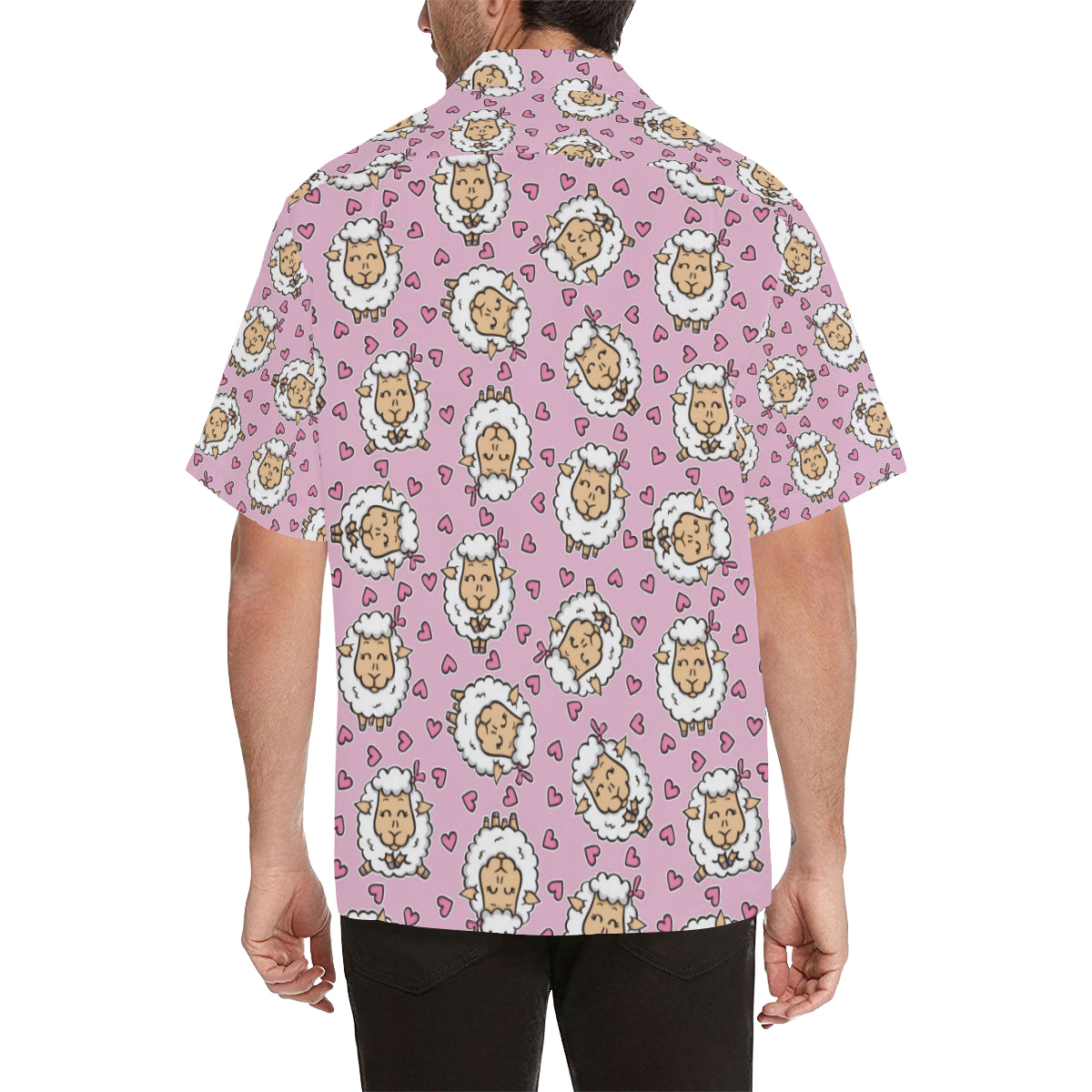 Sheep Cute Pattern Print Design 01 Men's Hawaiian Shirt