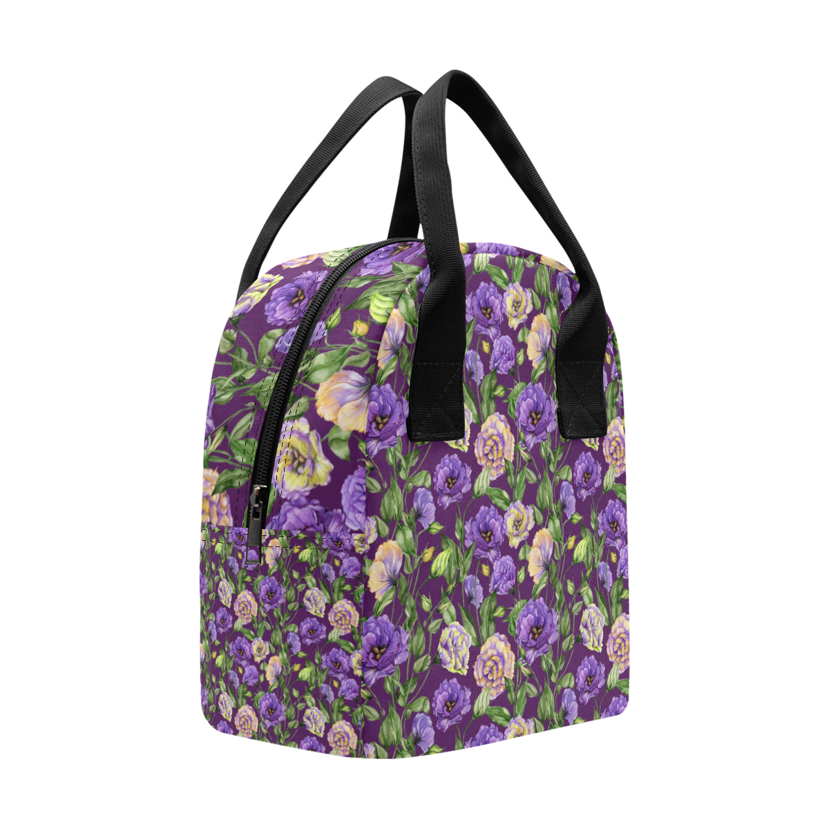 Lisianthus Pattern Print Design LT03 Insulated Lunch Bag