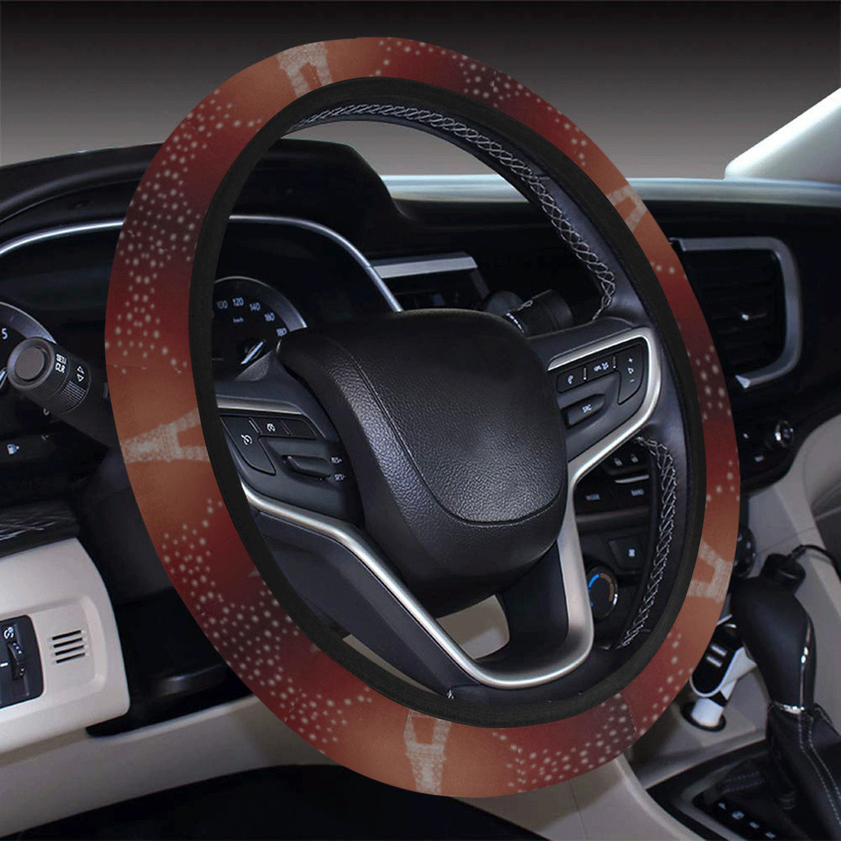 Eiffel Tower Drawing Print Steering Wheel Cover with Elastic Edge