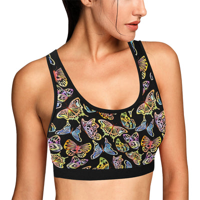 Butterfly Water Color Rainbow Sports Bra