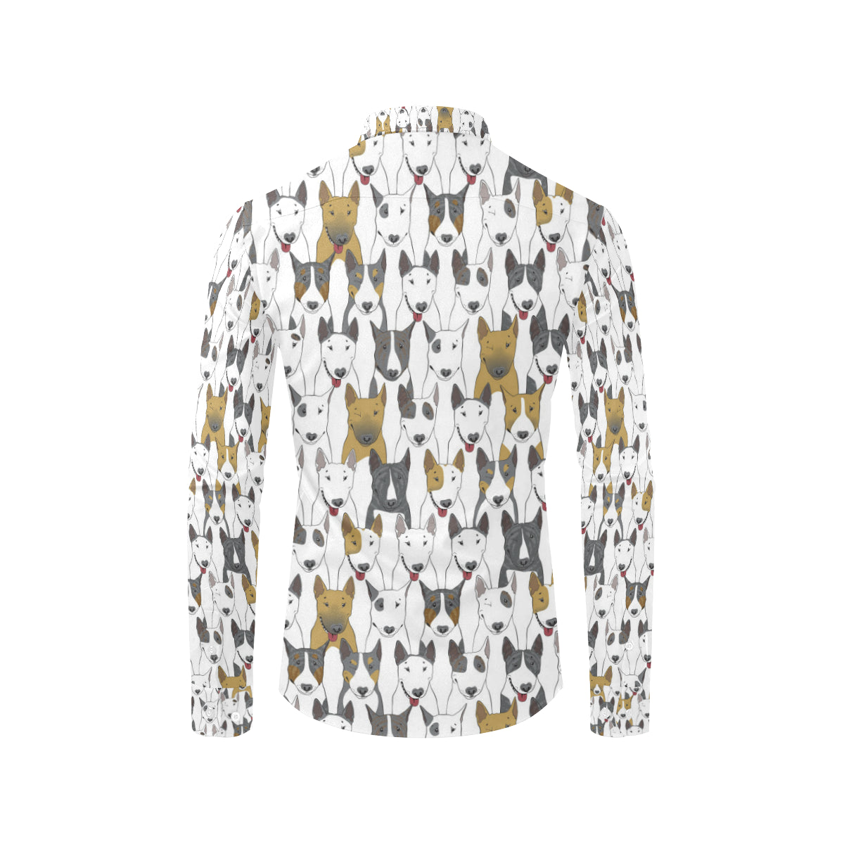 Bull Terriers Pattern Print Design 03 Men's Long Sleeve Shirt