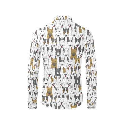 Bull Terriers Pattern Print Design 03 Men's Long Sleeve Shirt