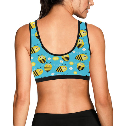Bee Pattern Print Design BEE06 Sports Bra
