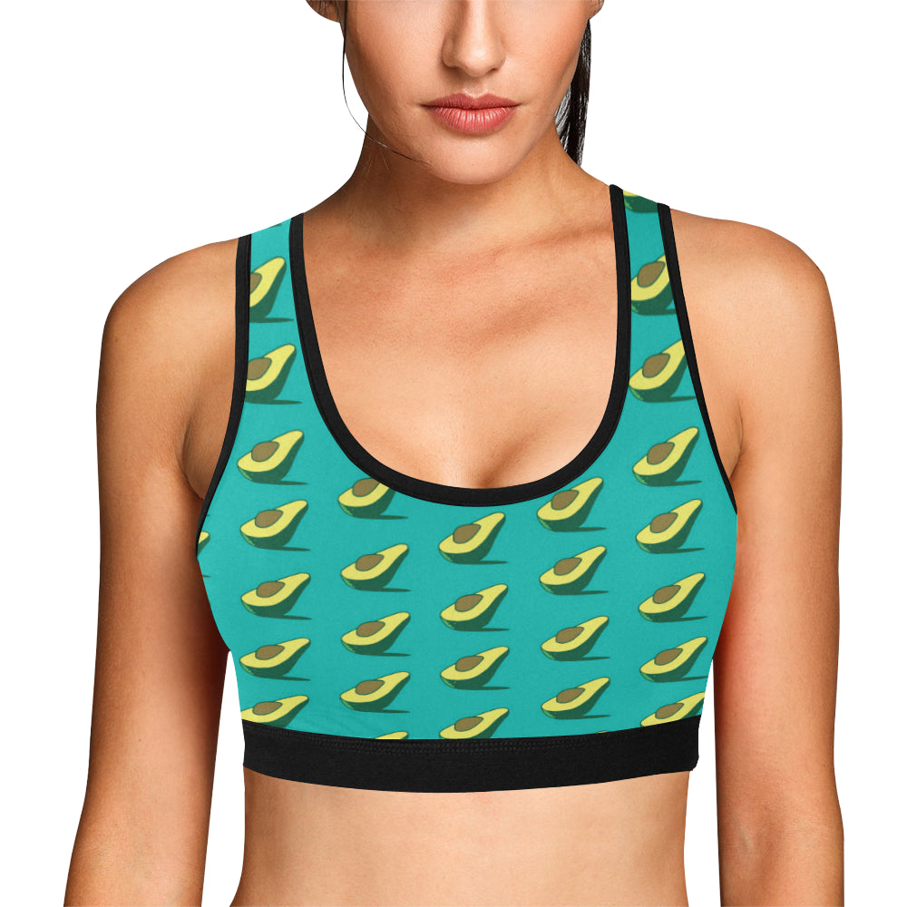 Avocado Pattern Print Design 03 Sports Bra