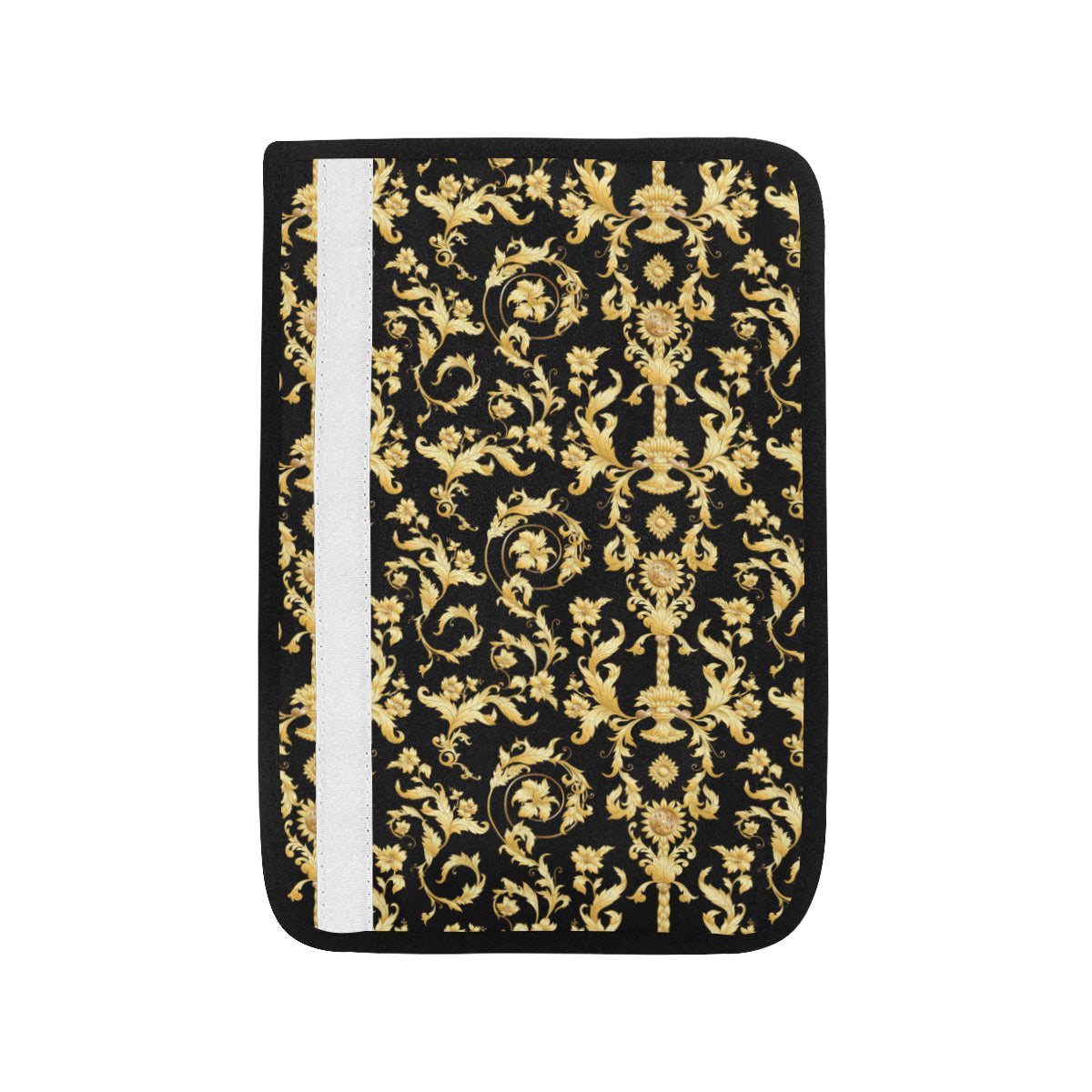 Baroque Golden Pattern Print Design 04 Car Seat Belt Cover