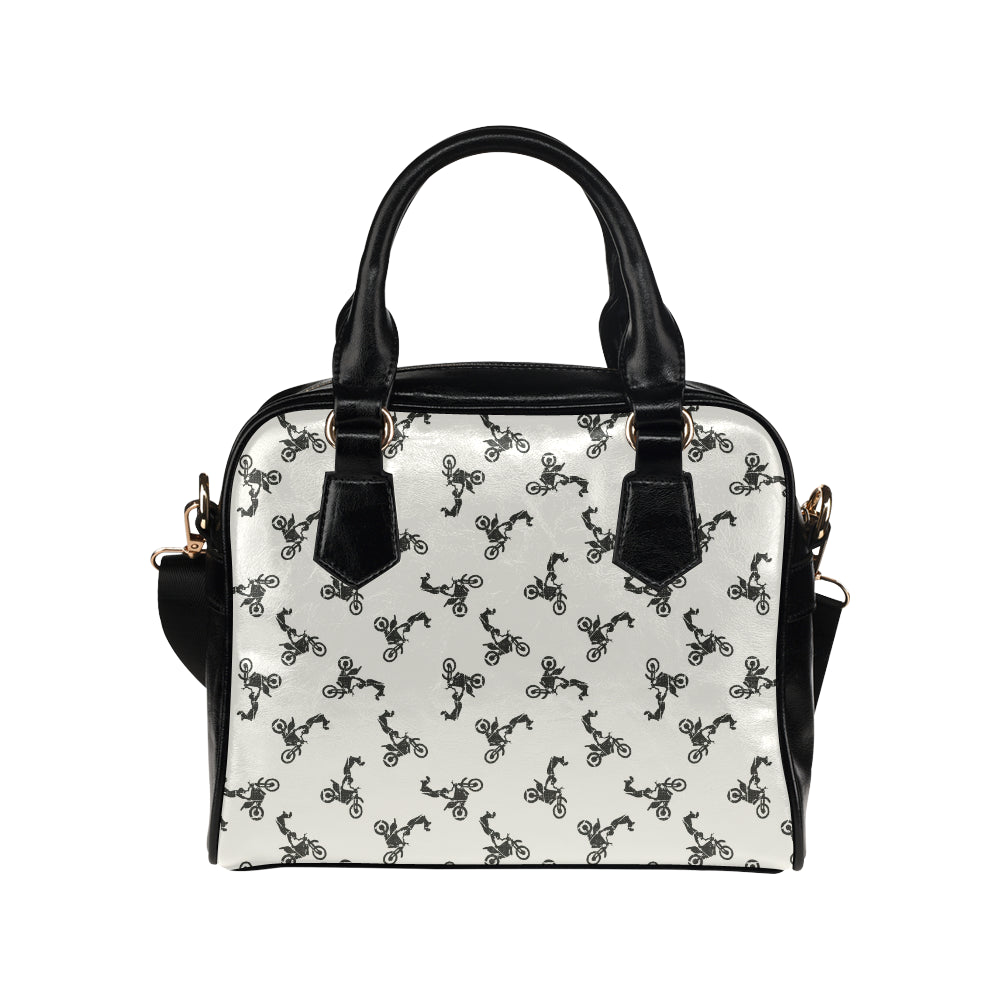 Motocross Pattern Print Design 03 Shoulder Handbag
