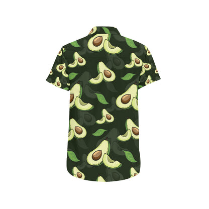Avocado Pattern Print Design AC07 Men's Short Sleeve Button Up Shirt
