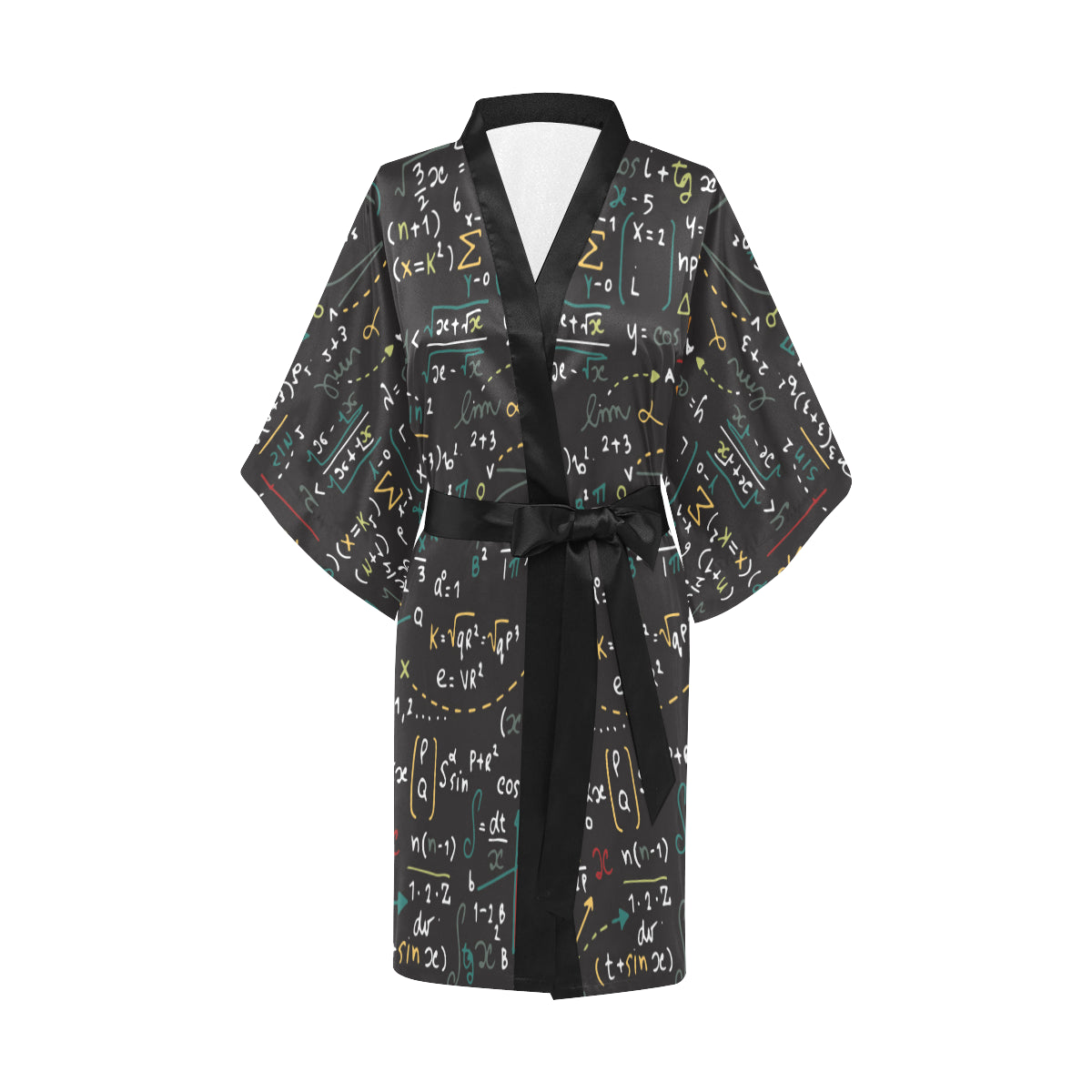 Math Pattern Print Design 04 Women's Short Kimono