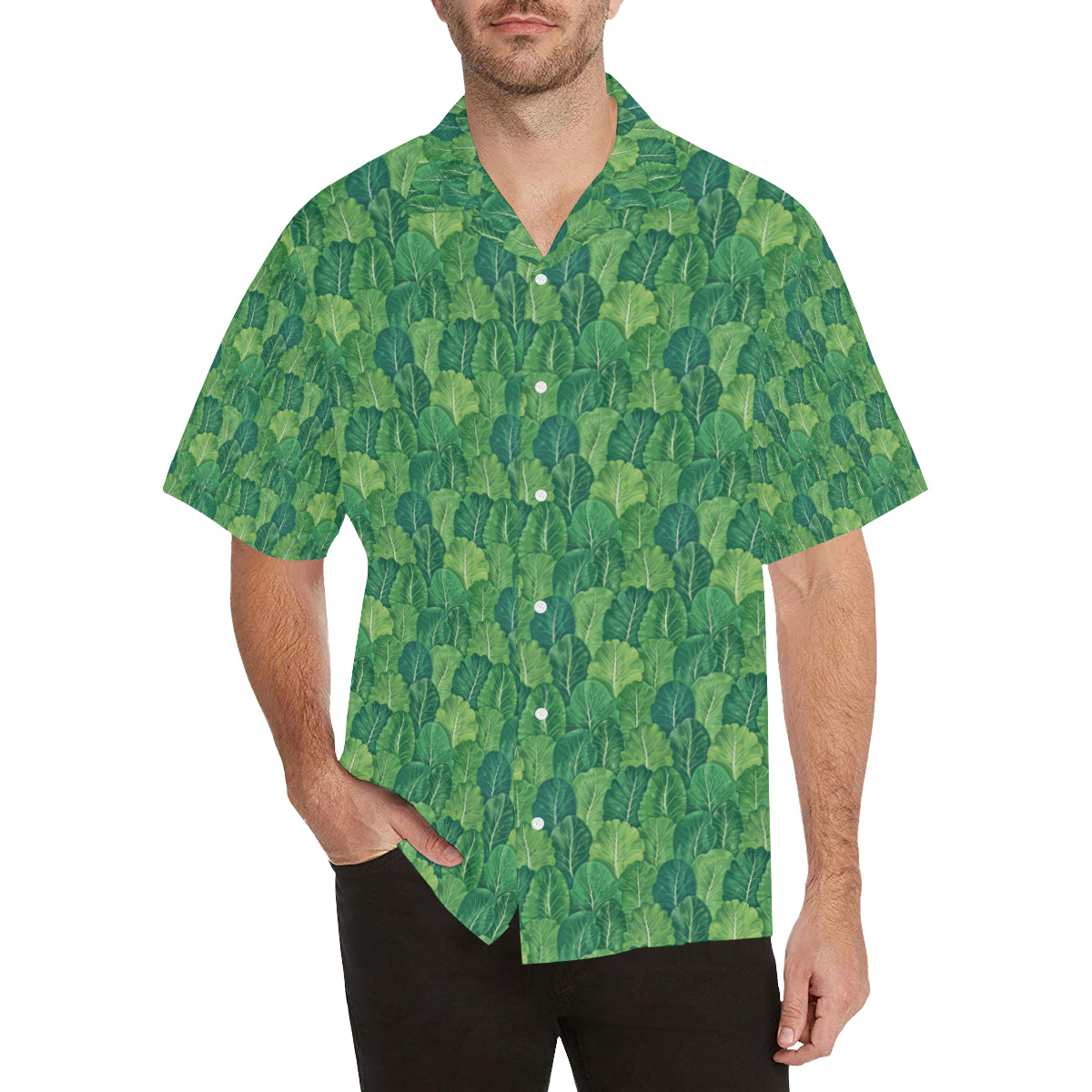 Cabbage Pattern Print Design 02 Men's Hawaiian Shirt