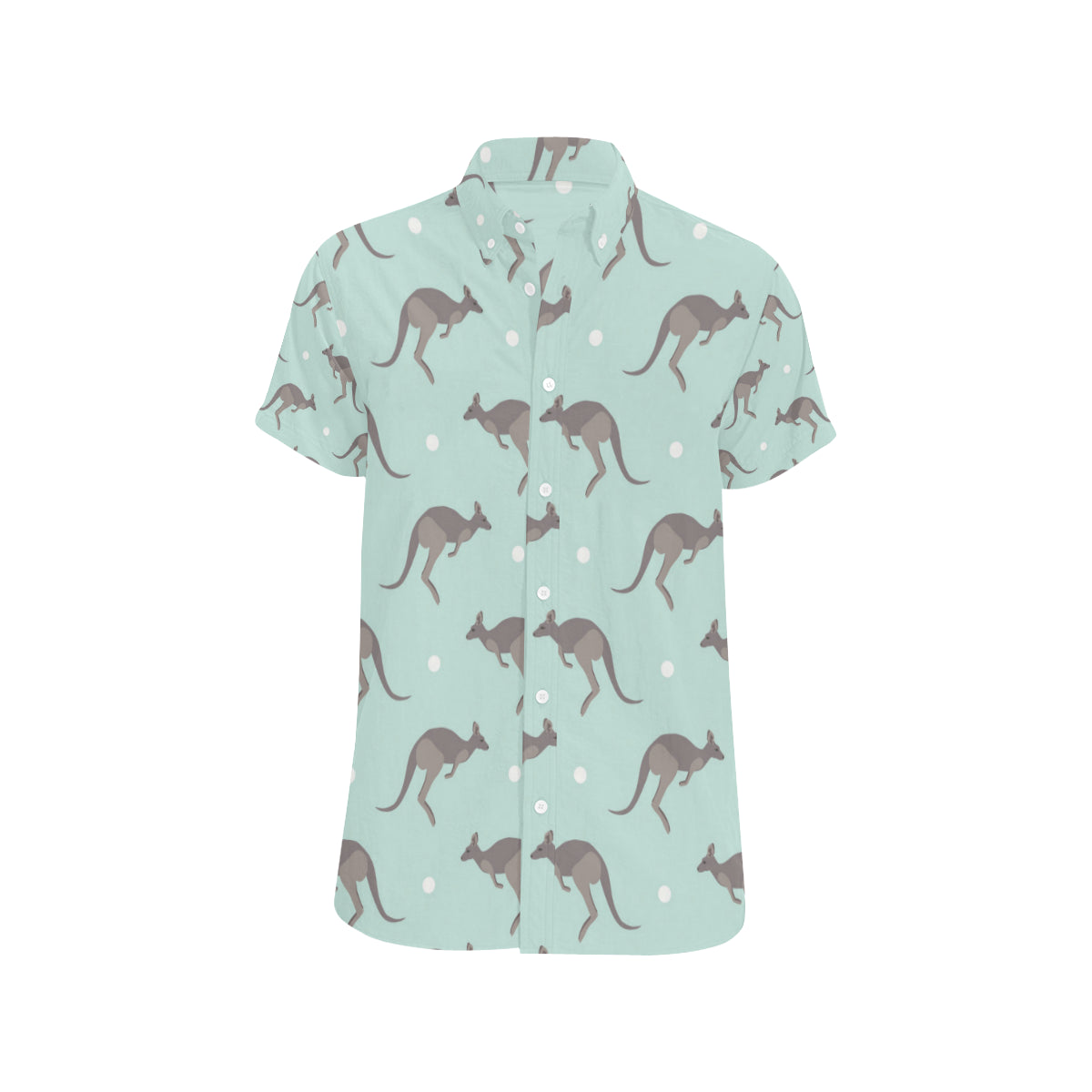 Kangaroos Pattern Print Design 04 Men's Short Sleeve Button Up Shirt