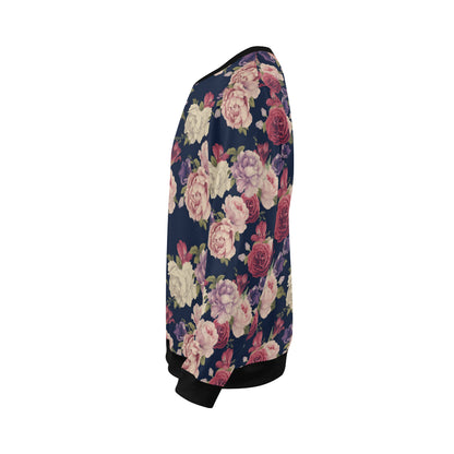 Peony Pattern Print Design PE03 Men Long Sleeve Sweatshirt