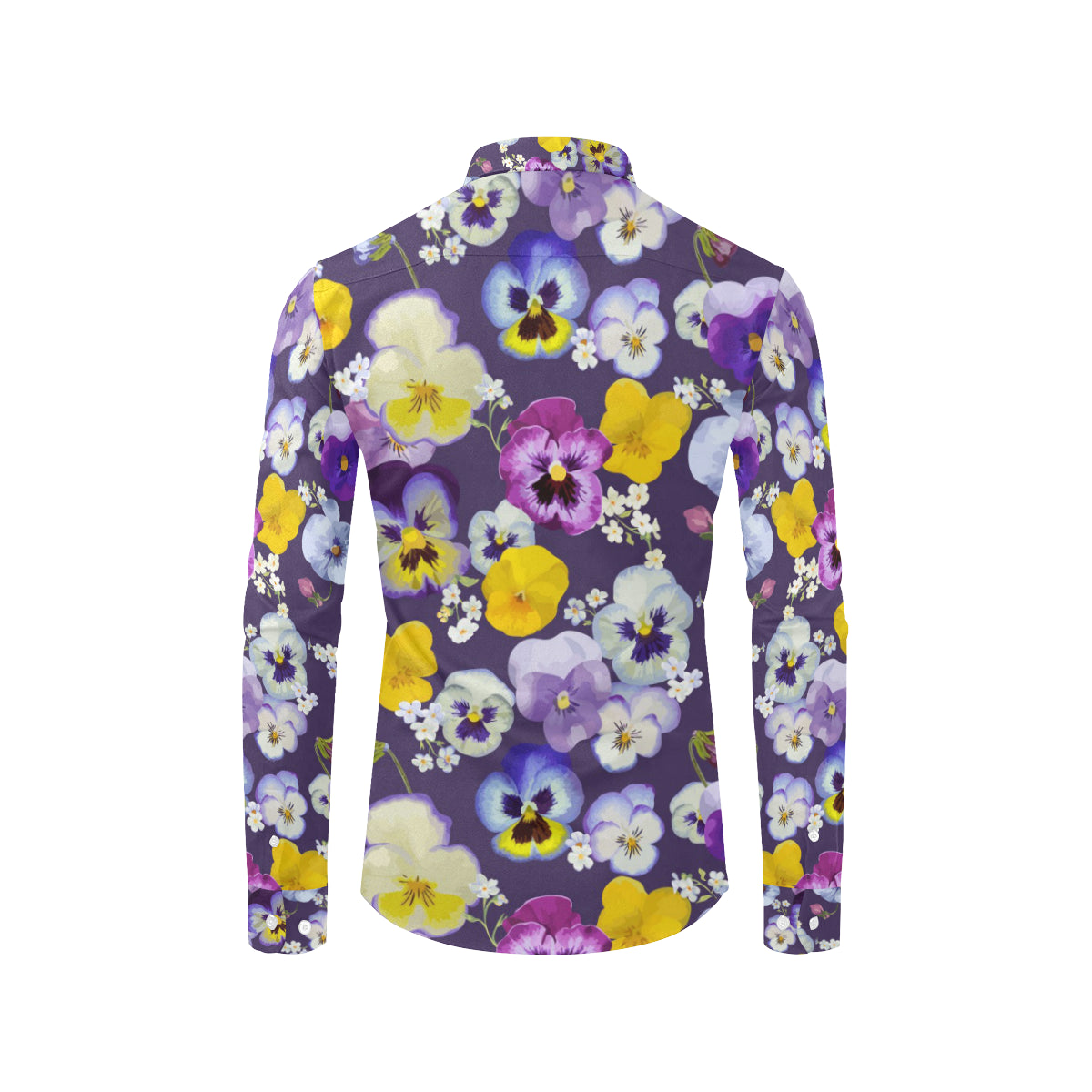 Pansy Pattern Print Design PS02 Men's Long Sleeve Shirt