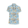 Polynesian Jellyfish Turtle Print Men's Short Sleeve Button Up Shirt