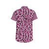 Leopard Pattern Print Design 02 Men's Short Sleeve Button Up Shirt