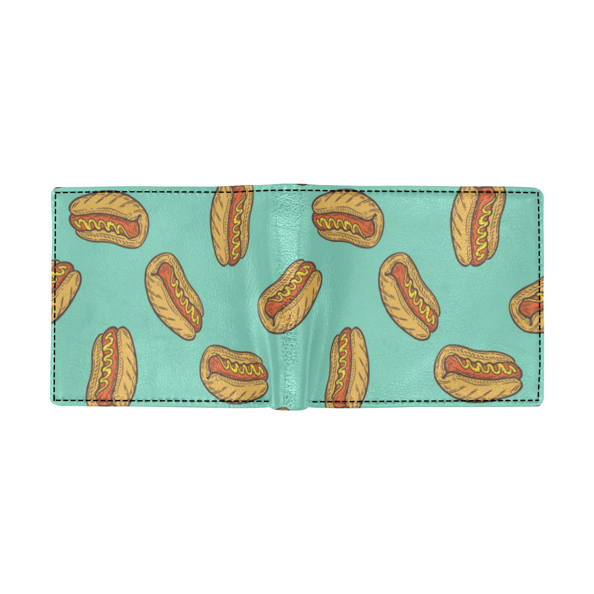 Hot Dog Pattern Print Design 04 Men's ID Card Wallet