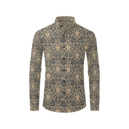 Damask Elegant Luxury Print Pattern Men's Long Sleeve Shirt