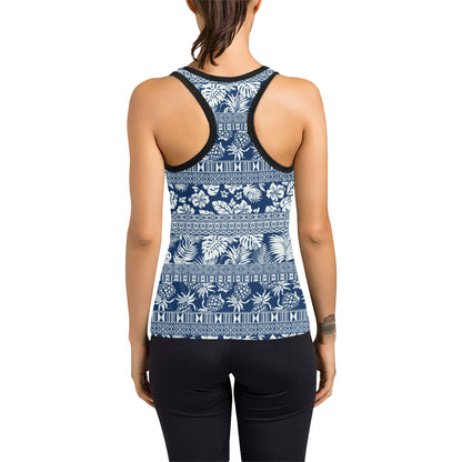 Hawaiian Themed Pattern Print Design H020 Women's Racerback Tank Top