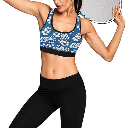 Plumeria Pattern Print Design PM015 Sports Bra