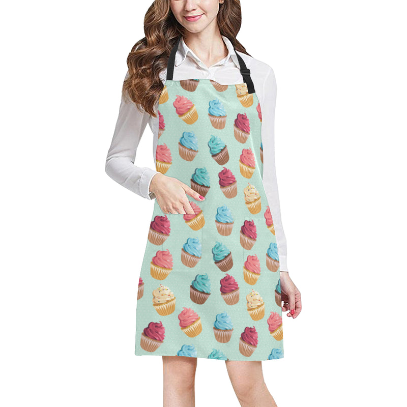 Cupcake Pattern Print Design 01 Apron with Pocket