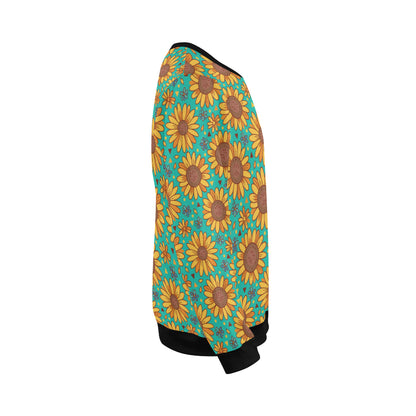 Sunflower Pattern Print Design SF013 Men Long Sleeve Sweatshirt