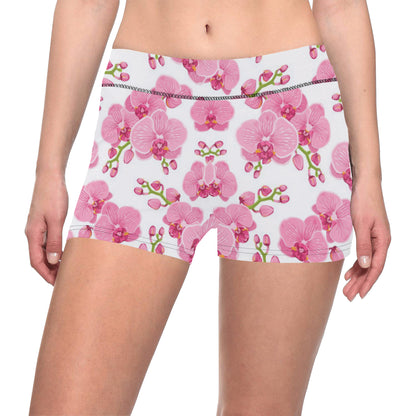 Orchid Pink Pattern Print Design OR07 Yoga Shorts