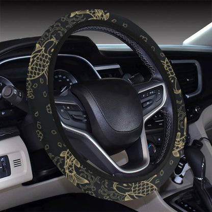 KOI Fish Pattern Print Design 02 Steering Wheel Cover with Elastic Edge