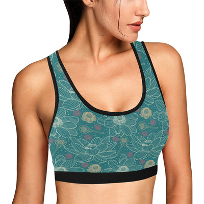 Lotus Pattern Print Design 01 Sports Bra