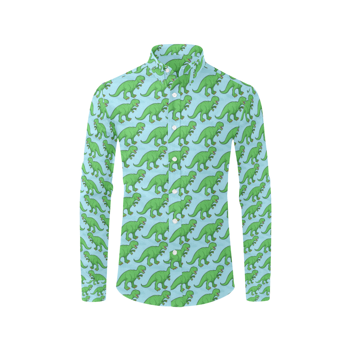 T Rex Pattern Print Design A01 Men's Long Sleeve Shirt