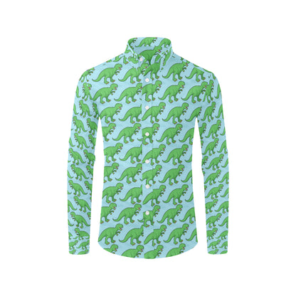 T Rex Pattern Print Design A01 Men's Long Sleeve Shirt