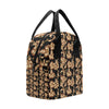 Brown Hibiscus Pattern Print Design HB06 Insulated Lunch Bag