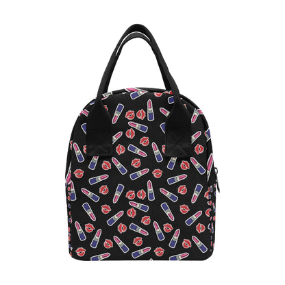 Lipstick Pattern Print Design LT01 Insulated Lunch Bag