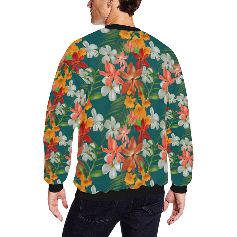 Amaryllis Pattern Print Design AL06 Men Long Sleeve Sweatshirt