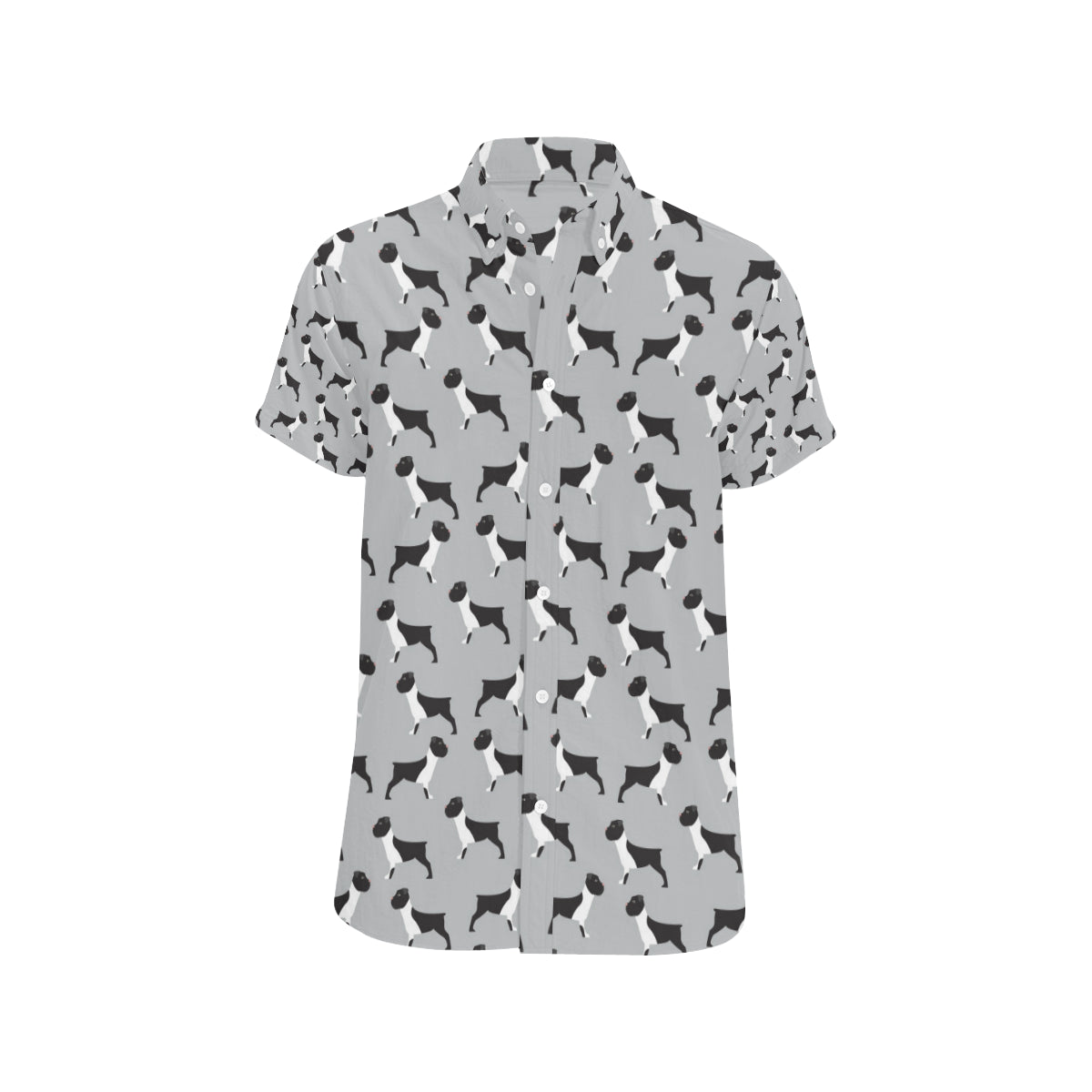 Boxers Pattern Print Design 01 Men's Short Sleeve Button Up Shirt