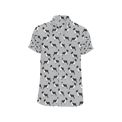 Boxers Pattern Print Design 01 Men's Short Sleeve Button Up Shirt