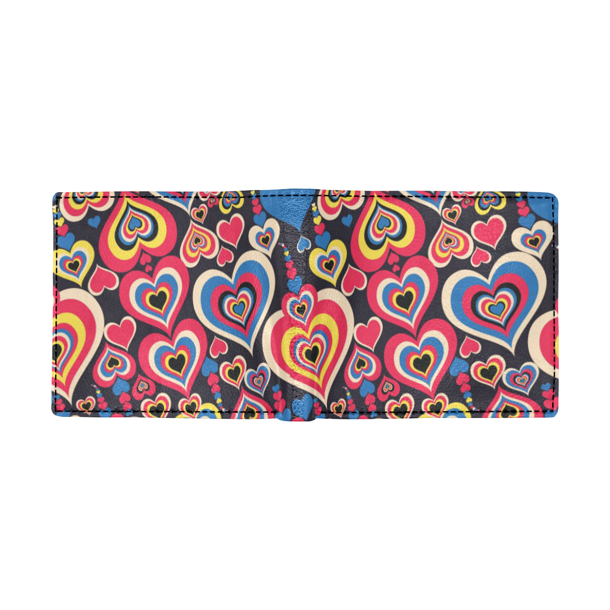 Heart Pattern Print Design HE08 Men's ID Card Wallet