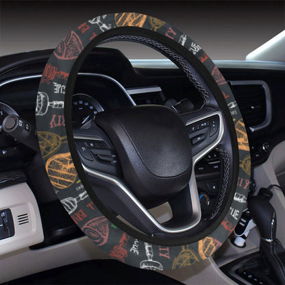 Barbecue Pattern Print Design 03 Steering Wheel Cover with Elastic Edge