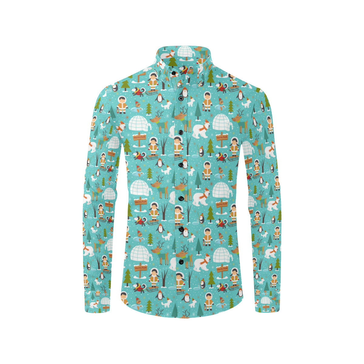 Eskimo Pattern Print Design 01 Men's Long Sleeve Shirt