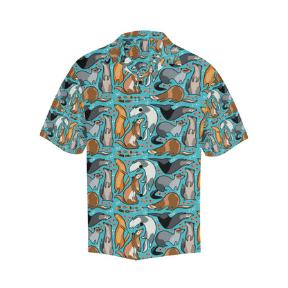 Ferret Pattern Print Design 03 Men's Hawaiian Shirt