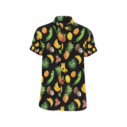 Tropical Fruits Pattern Print Design TF03 Men's Short Sleeve Button Up Shirt