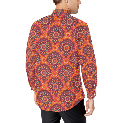 Bohemian Pattern Print Design 04 Men's Long Sleeve Shirt