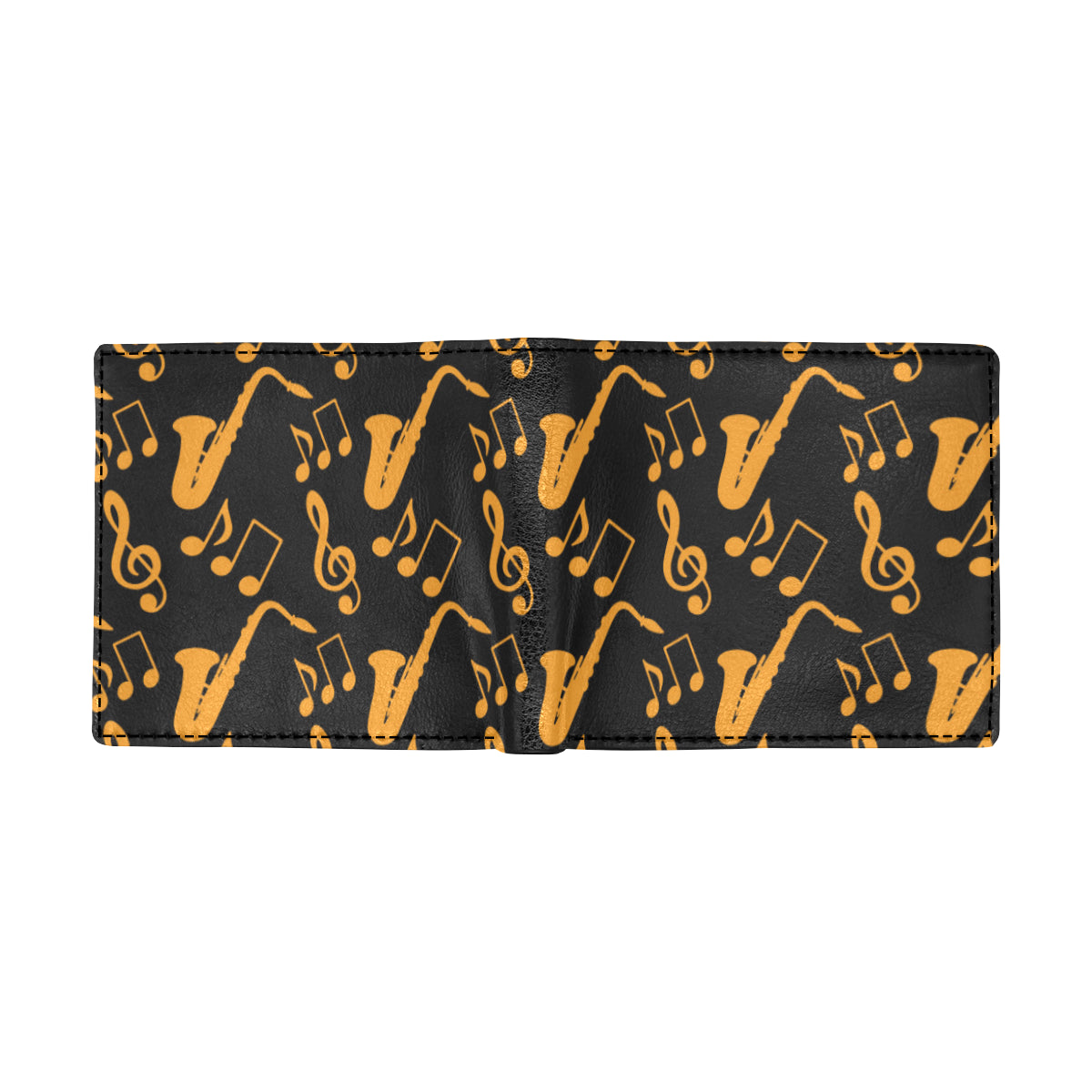 Saxophone Pattern Print Design 02 Men's ID Card Wallet